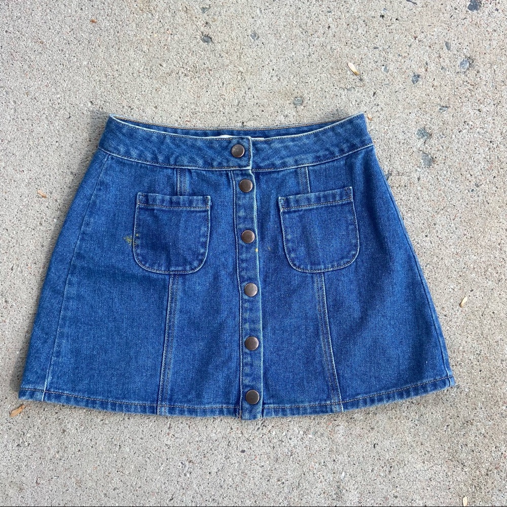 Brandy Melville Button Up Denim Skirt